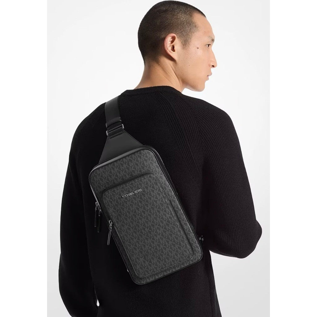 ORIG & IMPORTED MK Cooper Commuter Logo Sling Pack Men's Black/Blue Body Bag