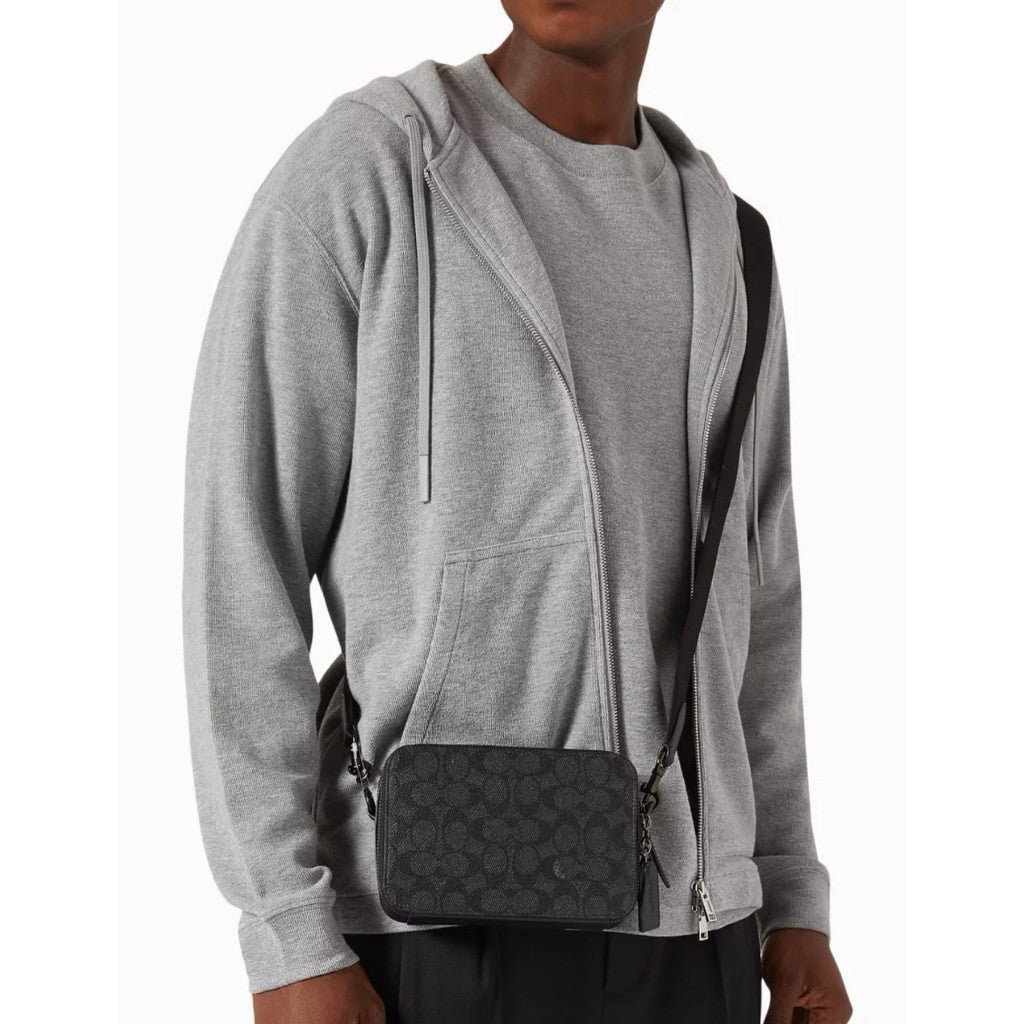 ORIG & IMPORTED Coach Charter 19 in Signature Canvas Crossbody Men's Black Bag
