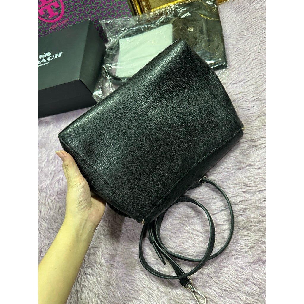 ORIG Preloved KS Leila Medium Flap Shoulder Bag Black