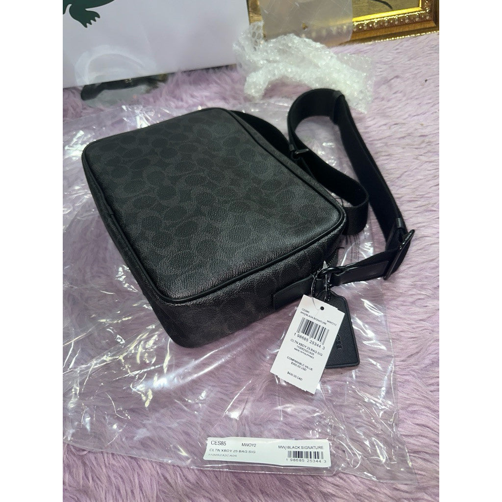 ORIG & IMPORTED CCH Retail Colton 25 Crossbody Men's Ipad Bag In Signature Canvas Black/Khaki