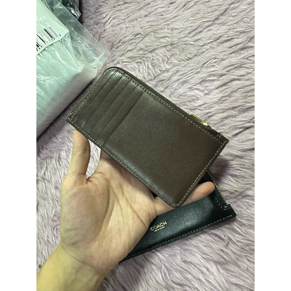 ORIG & IMPORTED CCH Retail Slim Zip Card Case Maple Brown Wallet