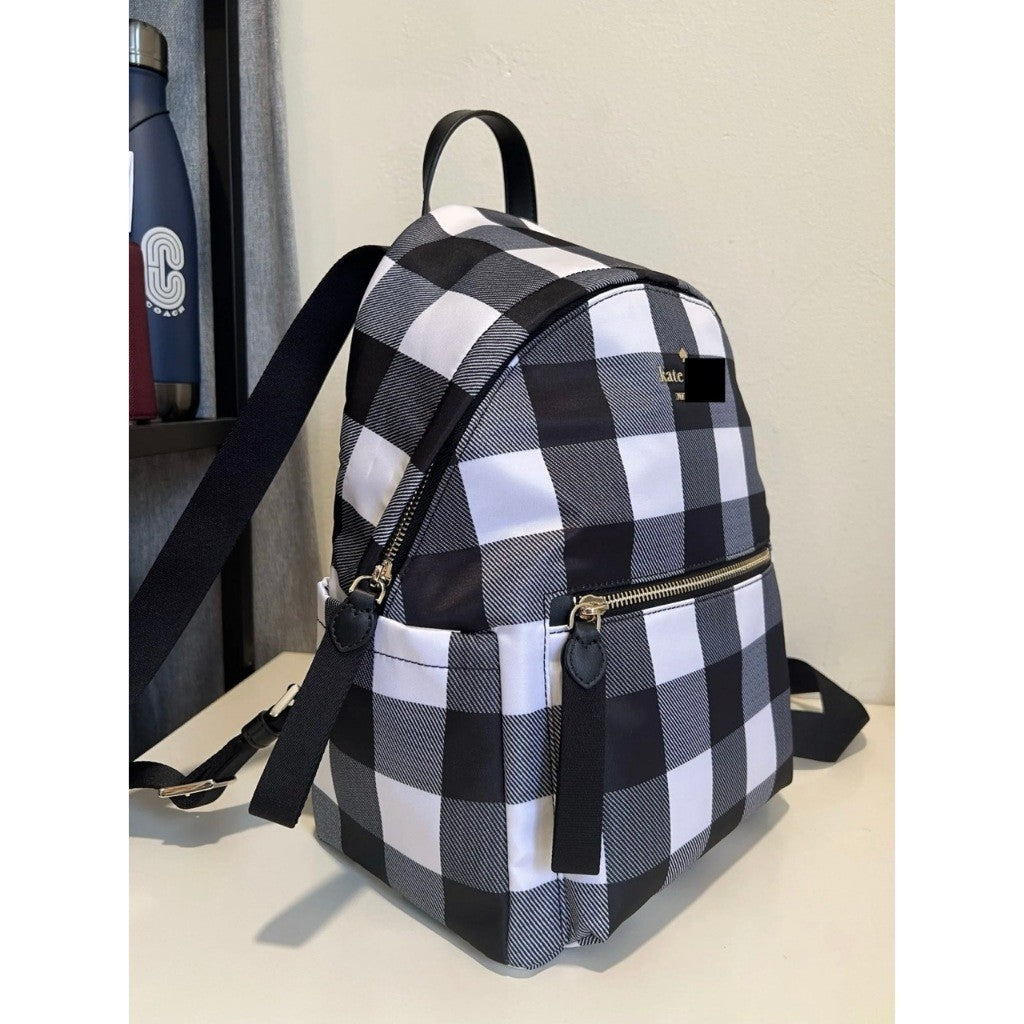 ORIG & IMPORTED KS Medium Backpack Nylon Bag in Black Multi Stripes