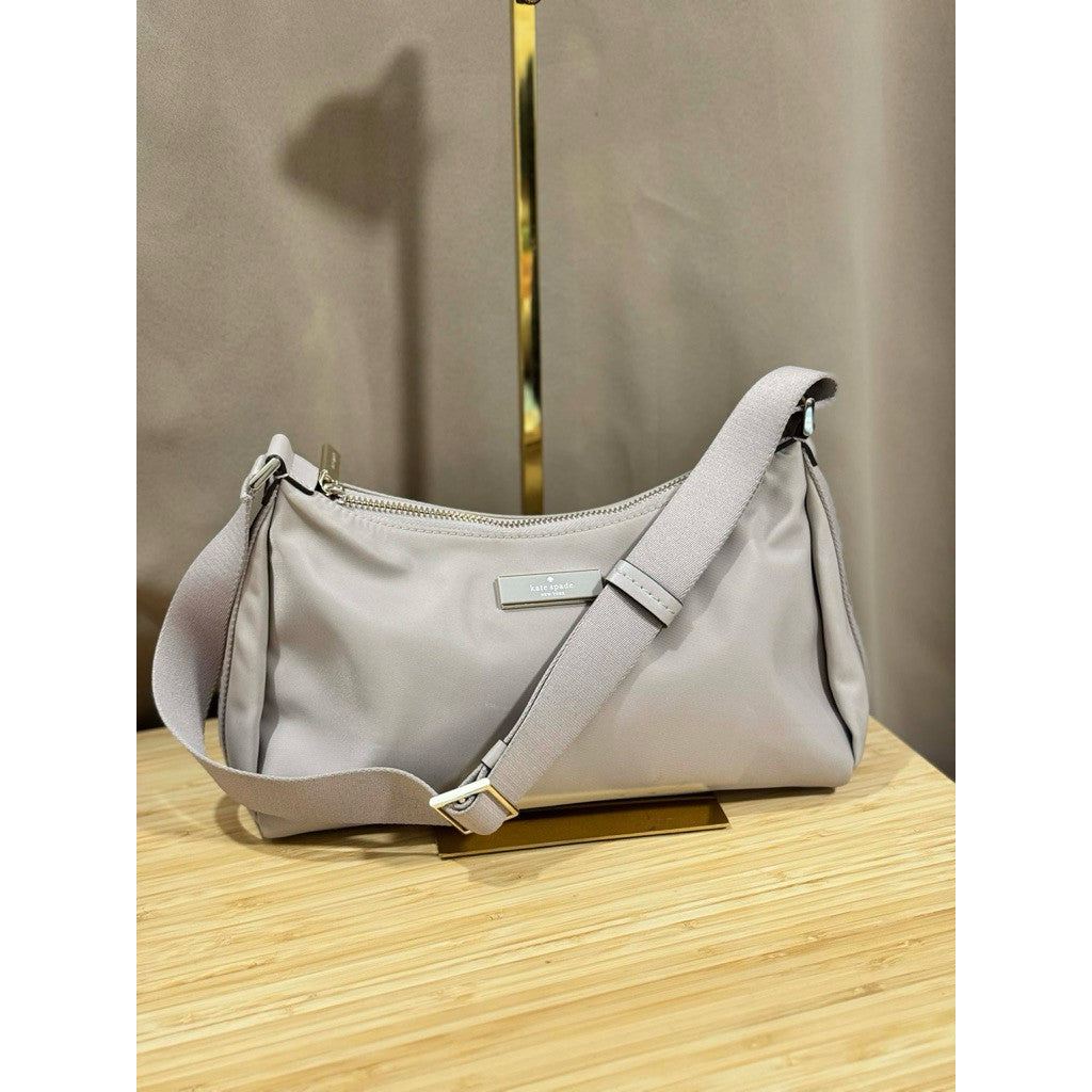 ORIG Preloved KS Carter Nylon Small Shoulder Bag Cozy Grey