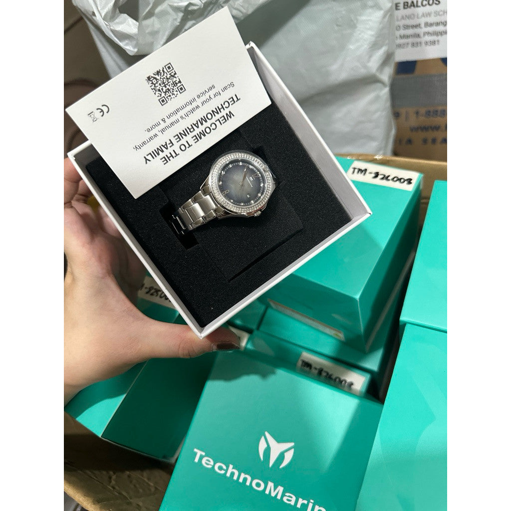 ORIG & IMPORTED Technomarine LUNA 33mm TM-826008 Silver Lady's Watch