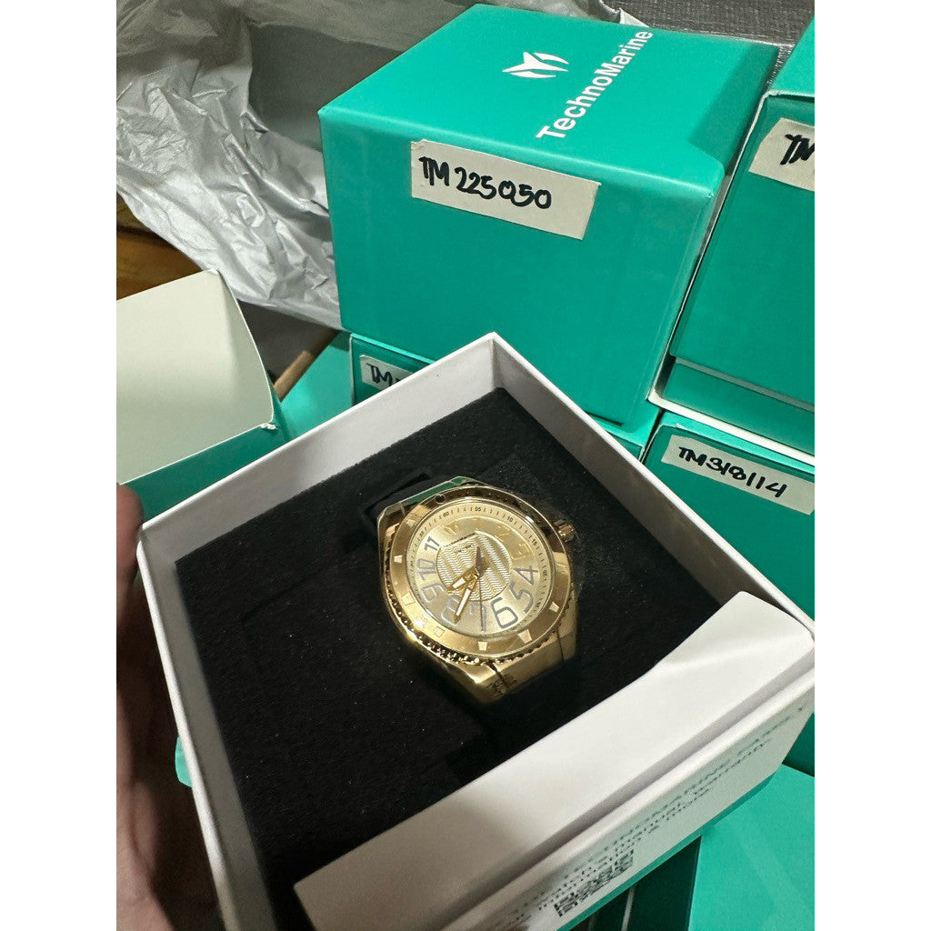 ORIG & IMPORTED Technomarine Lusso Mare 38mm TM-225050 Black Strap Lady's Watch
