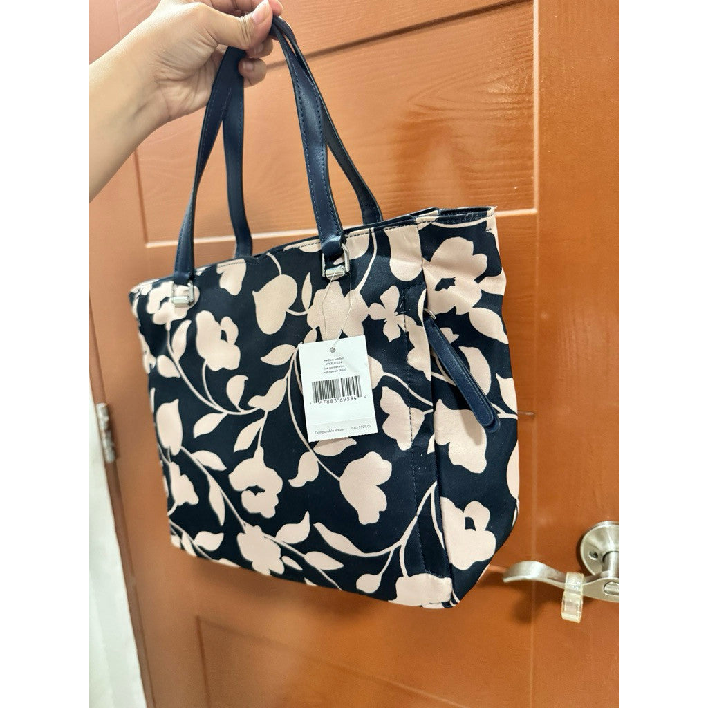 ORIG & IMPORTED KS Jae Garden Vine Medium Satchel Nylon Floral Bag