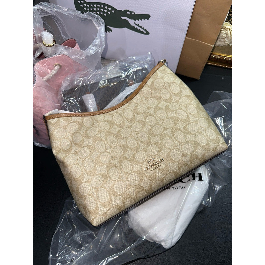 ORIG & IMPORTED CCH Medium Laurel Shoulder Bag In Light Khaki/Light Saddle