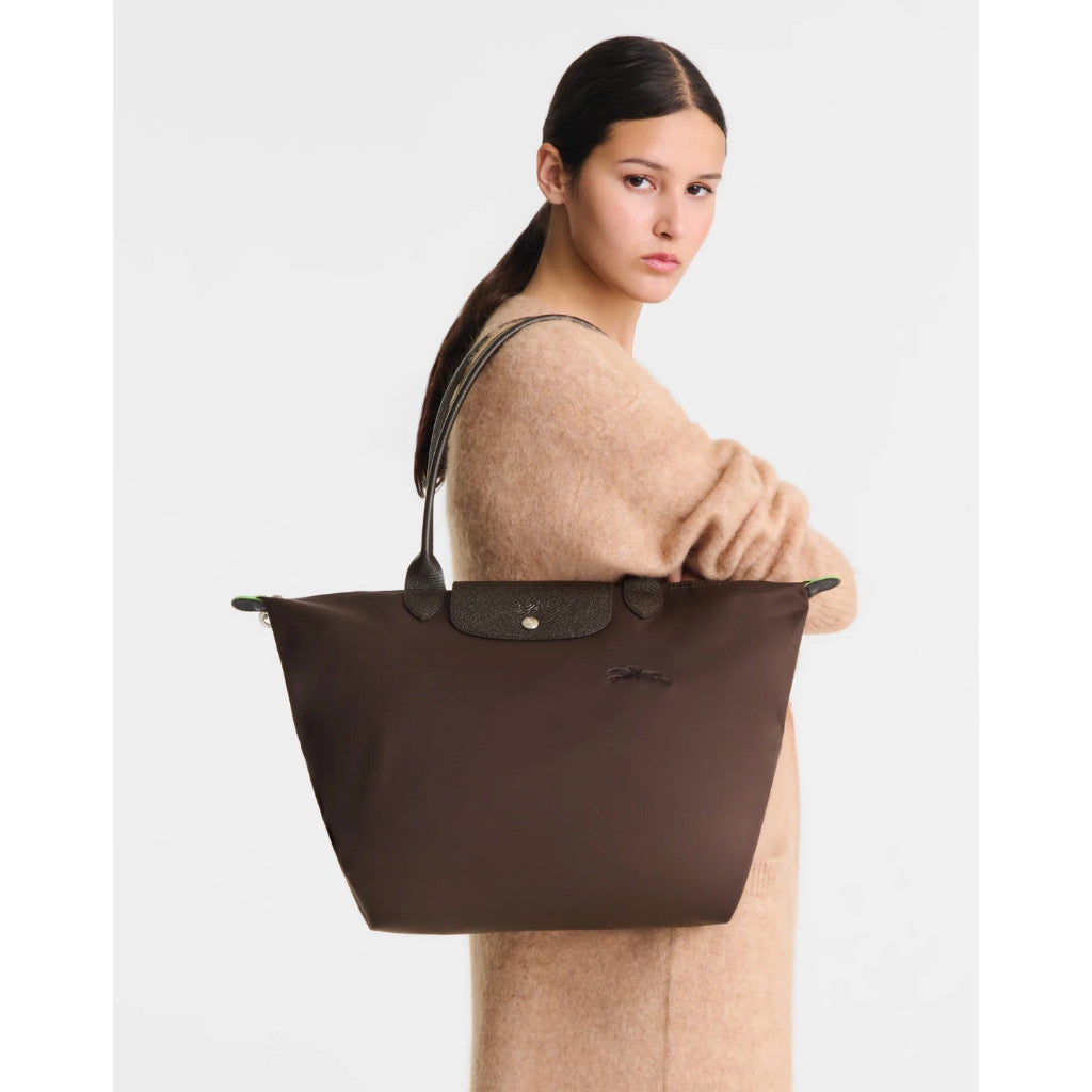 ORIG & IMPORTED MOCHA BROWN Longchamp LC Le Pliage Nylon Tote Bag