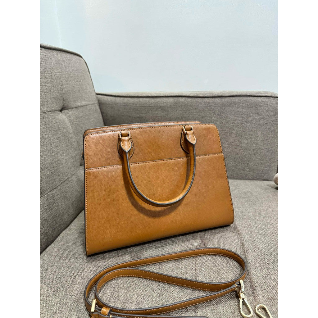 ORIG Preloved KS Madison Saffiano Leather Medium Satchel Brown Bag
