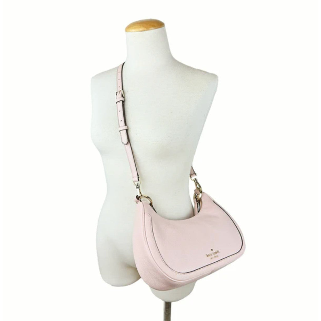 ORIG & IMPORTED KS Leila Pebbled Leather Shoulder Hobo Pink Bag