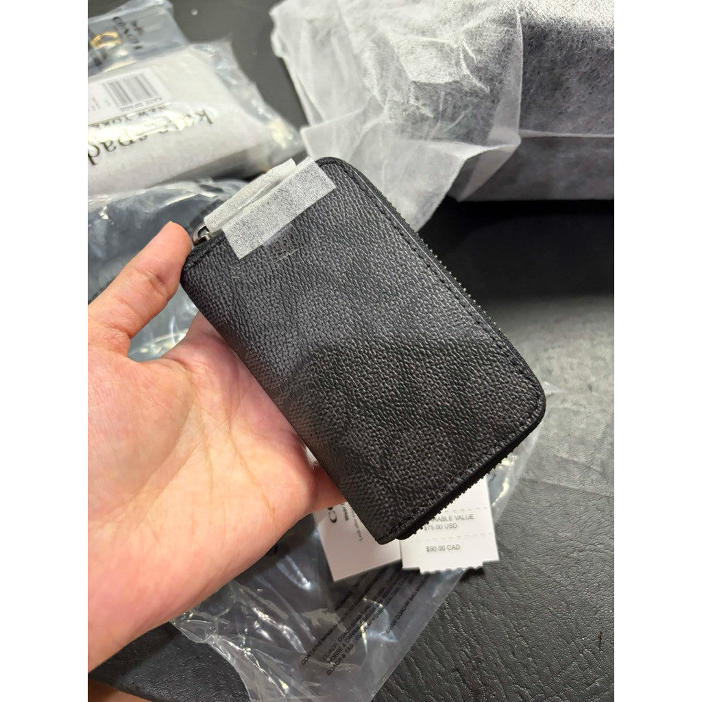 ORIG & IMPORTED CCH Essential Small Zip Around Card Case Men's Black Wallet