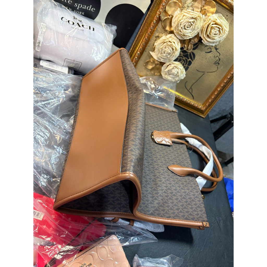 ORIG & IMPORTED MK Mirella Large Book Travel Tote in Signature Brown Bag