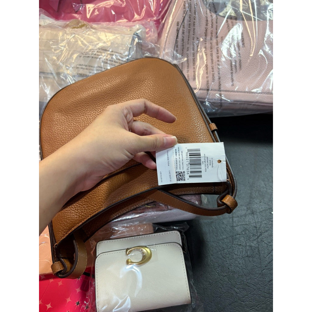 ORIG & IMPORTED KS Leila North South Crossbody Slim Brown Bag