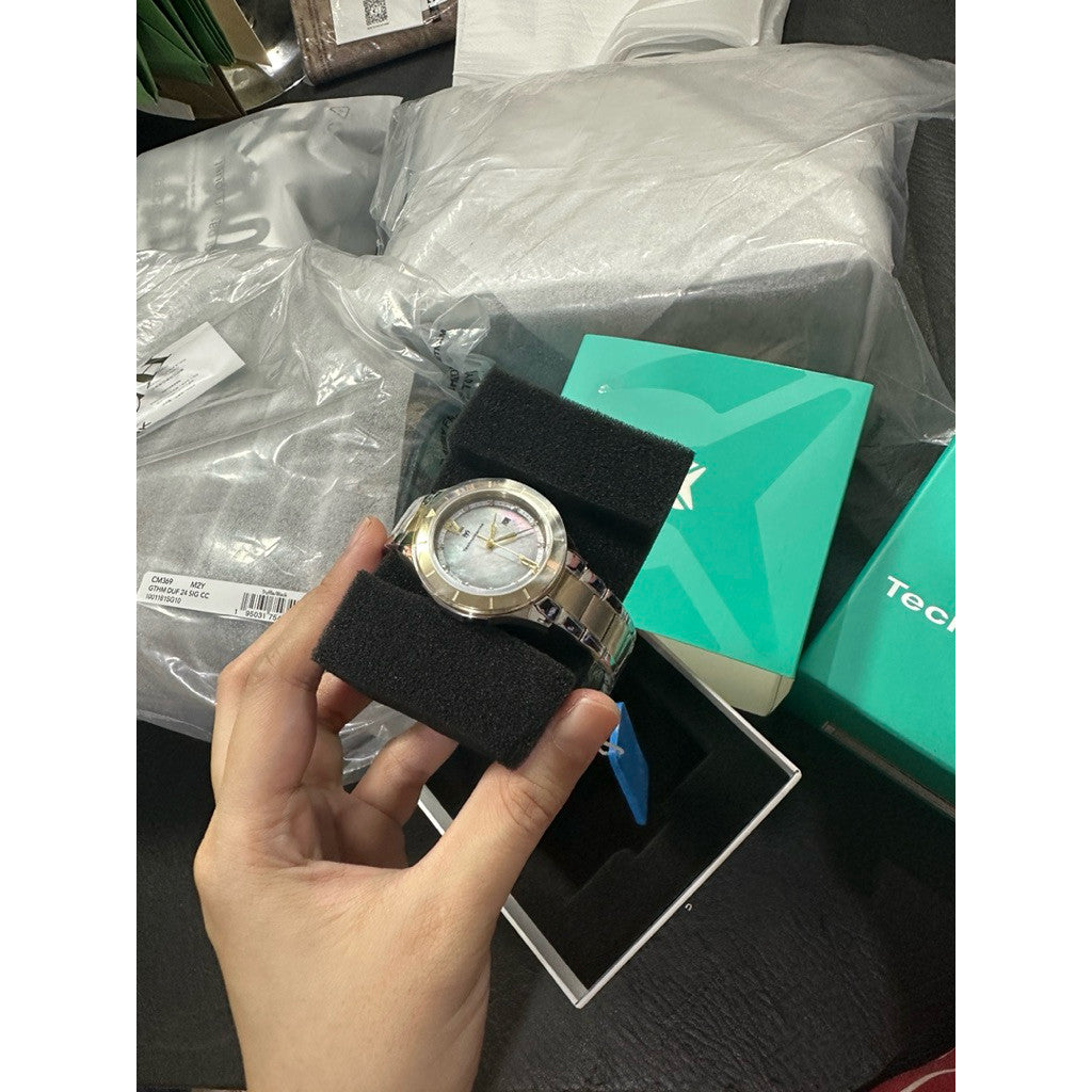 ORIG & IMPORTED Technomarine LUNA TM-826004 33mm Lady's Watch Two Tone Silver/Gold