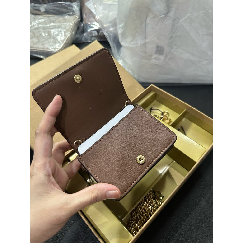 ORIG & IMPORTED CCH Mini Wallet On A Chain Micro Bag in Tan with Charms
