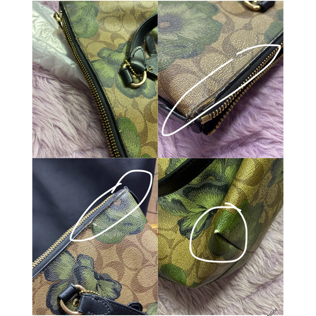 ORIG Preloved CCH Gallery Tote Brown Bag with Floral