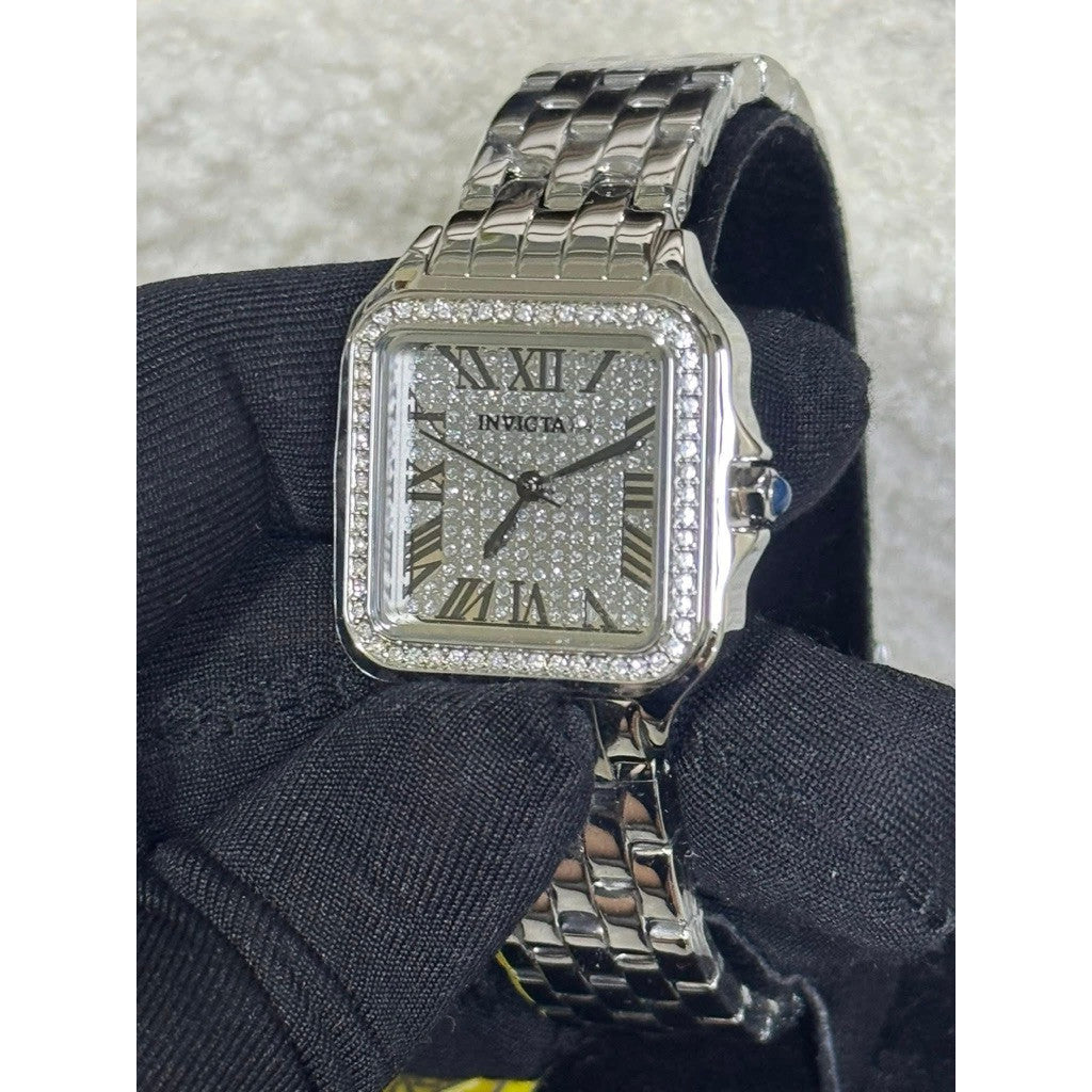 ORIG & IMPORTED Invicta Angel Quartz Crystal Silver 28mm 48994 Ladies Watch