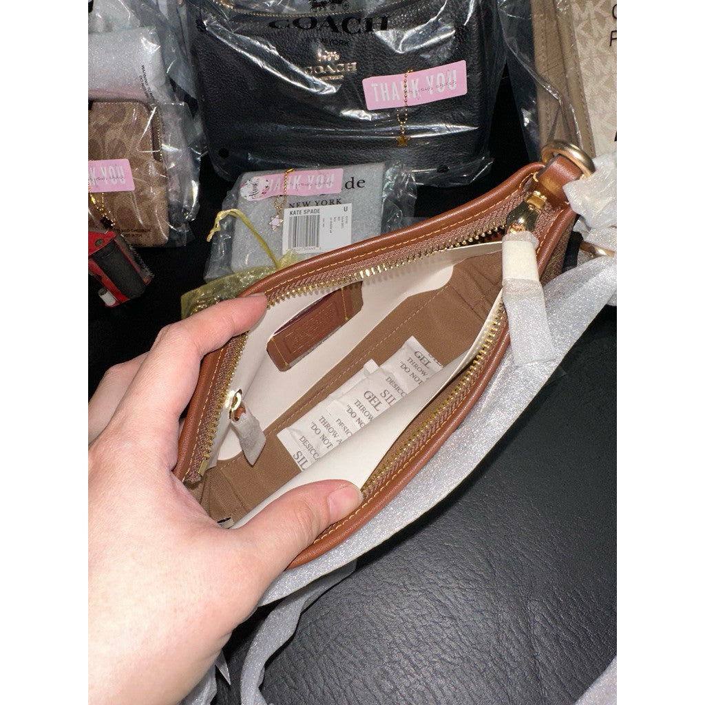 ORIG & IMPORTED CCH Mini Laurel Small Shoulder Bag In Signature Canvas Tan/Brown