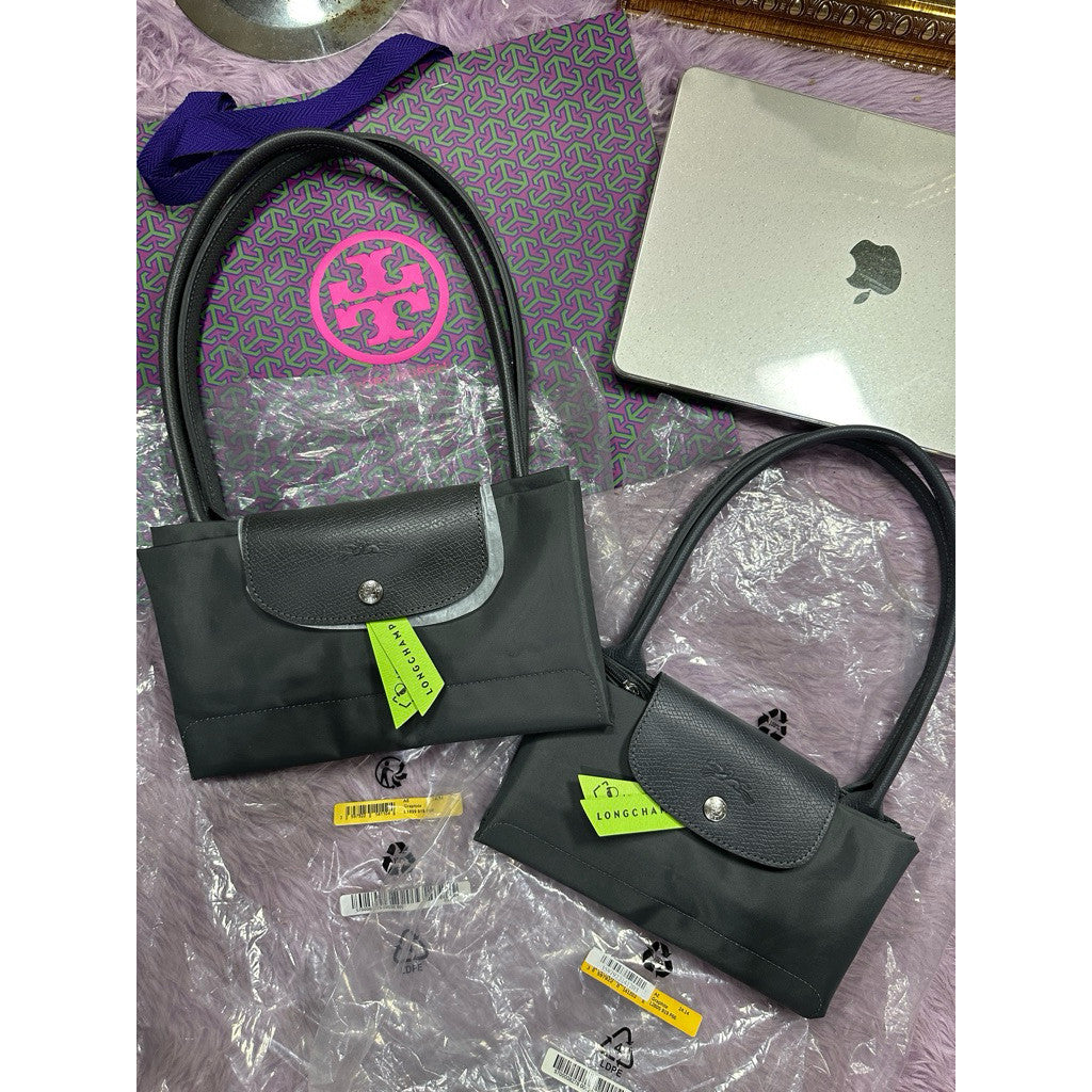 ORIG & IMPORTED GRAPHITE GRAY Longchamp LC Le Pliage Nylon Tote Bag