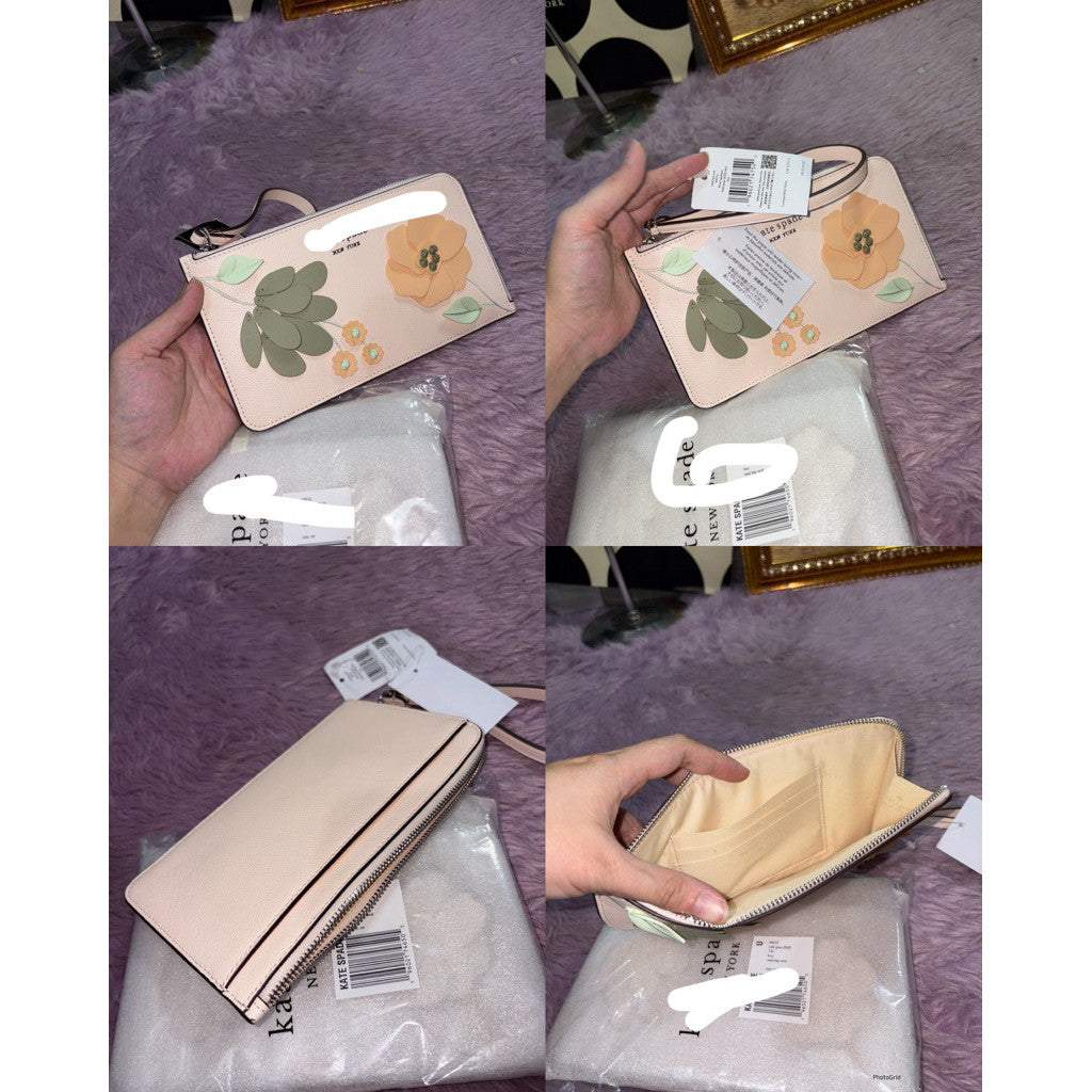 ORIG KSNY Lucy Small & Medium L-zip Slim Wristlet Wallet