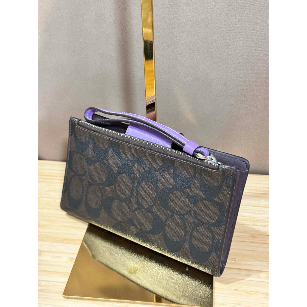 ORIG Preloved CCH Tech Phone Long Wallet in Brown/Purple