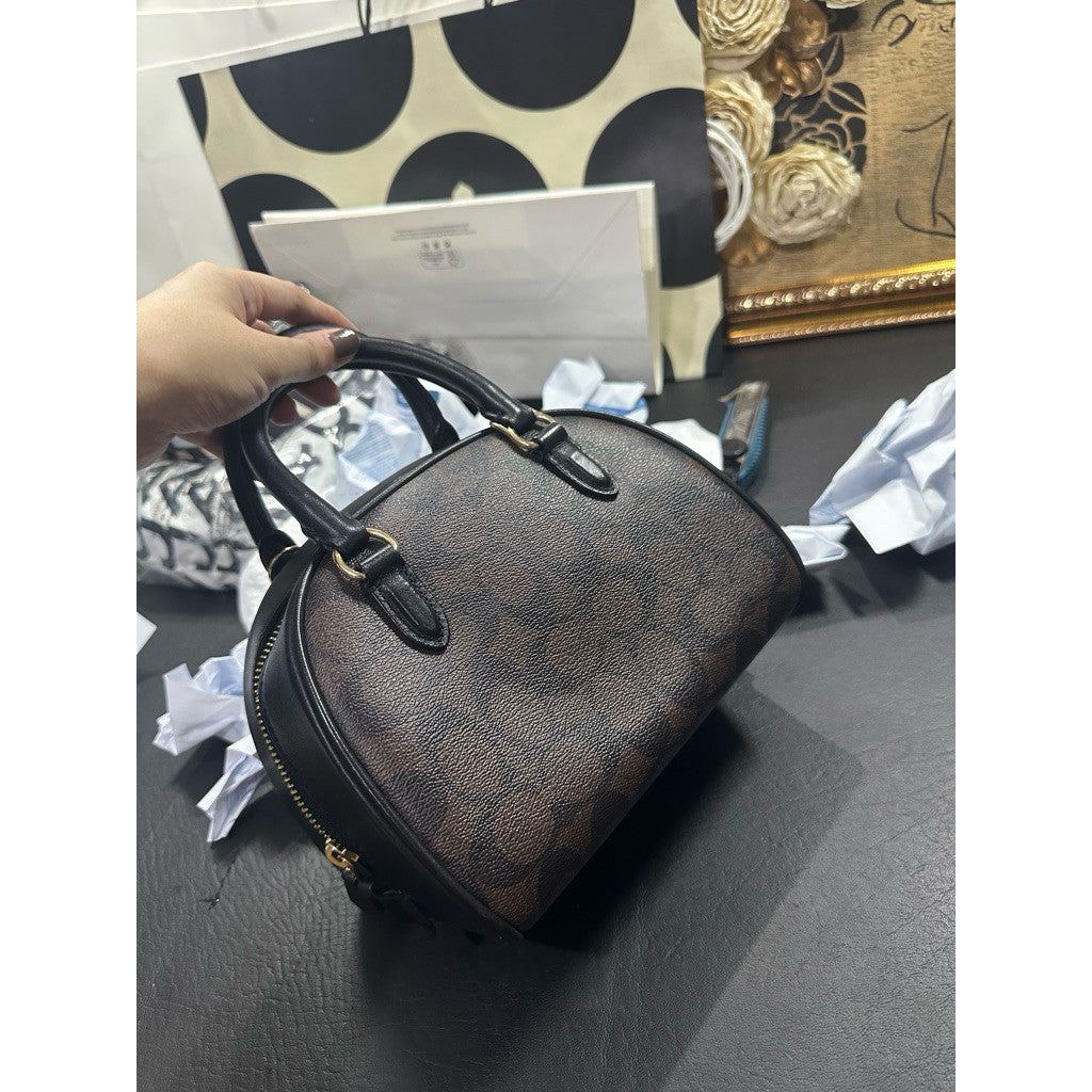 ORIG Preloved CCH Sydney Satchel Small Brown Bag In Signature Canvas
