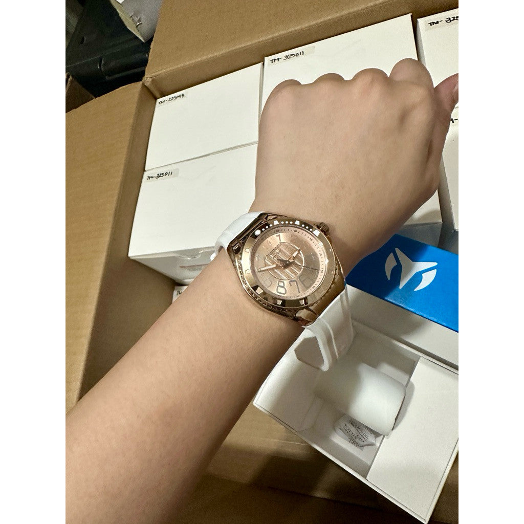 ORIG & IMPORTED Technomarine Lusso Mare 38mm TM-225048 White Strap Lady's Watch