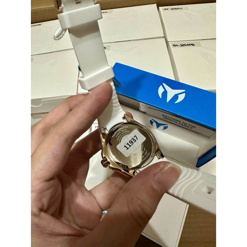 ORIG & IMPORTED Technomarine Lusso Mare 38mm TM-225048 White Strap Lady's Watch