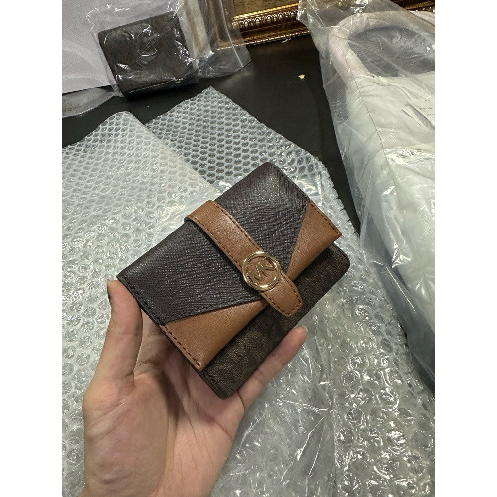 ORIG & IMPORTED MK Greenwich Medium Trifold Brown Wallet