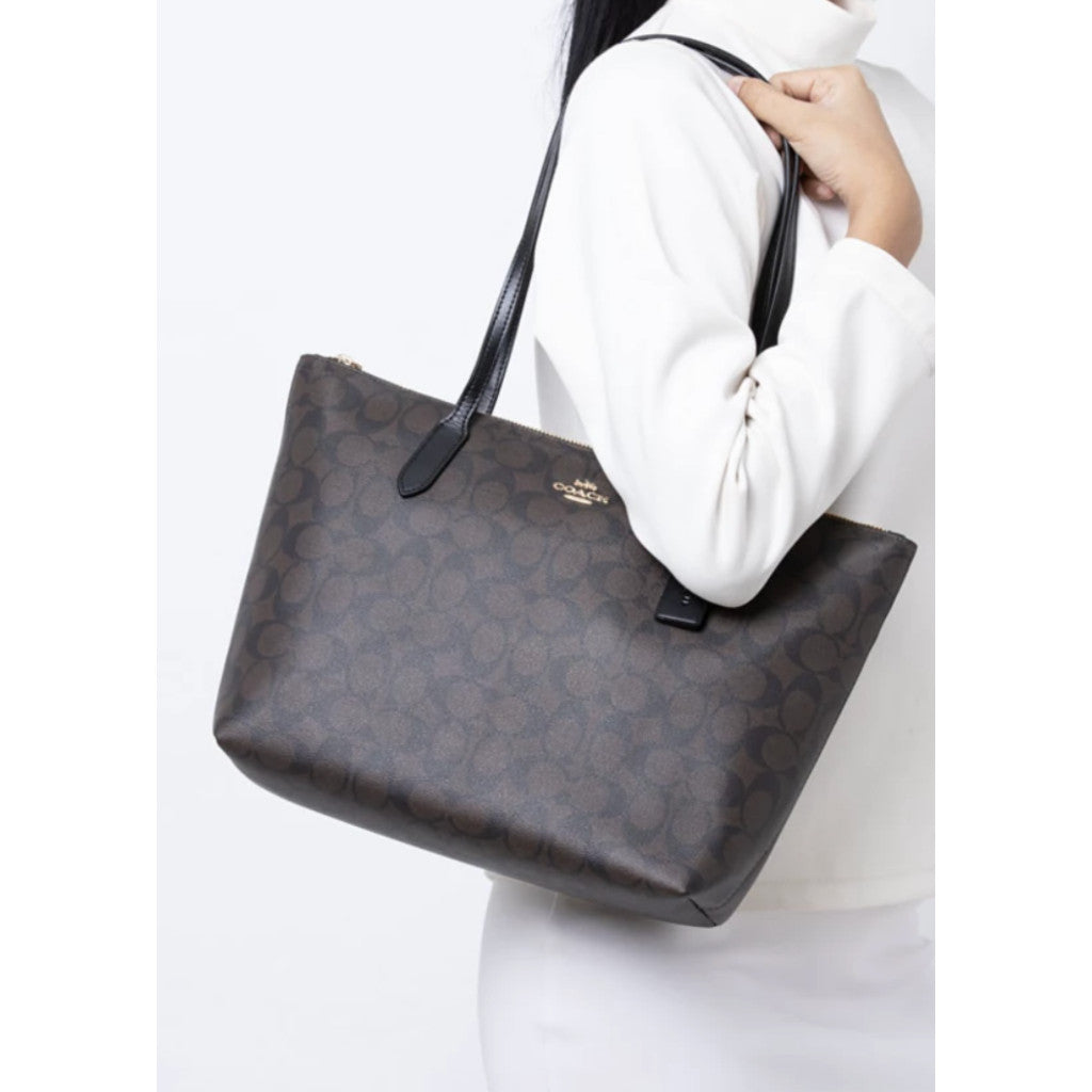 ORIG & IMPORTED CCH Zip Top Tote Bag In Signature Black