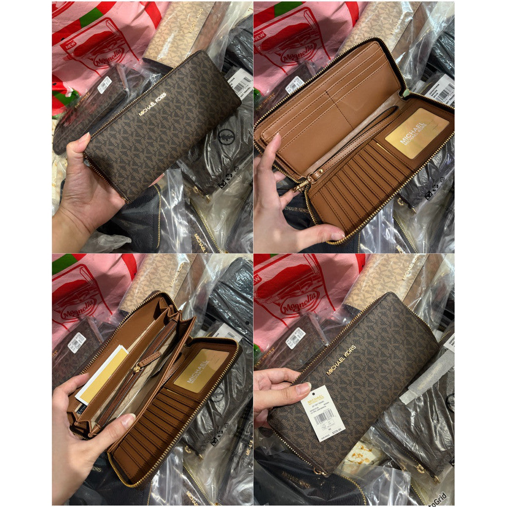 ORIG & IMPORTED MK Jet Set Travel Large Logo Long Continental Wristlet Wallet