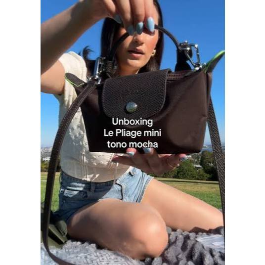 ORIG & IMPORTED MOCHA BROWN Longchamp LC Le Pliage Nylon Tote Bag