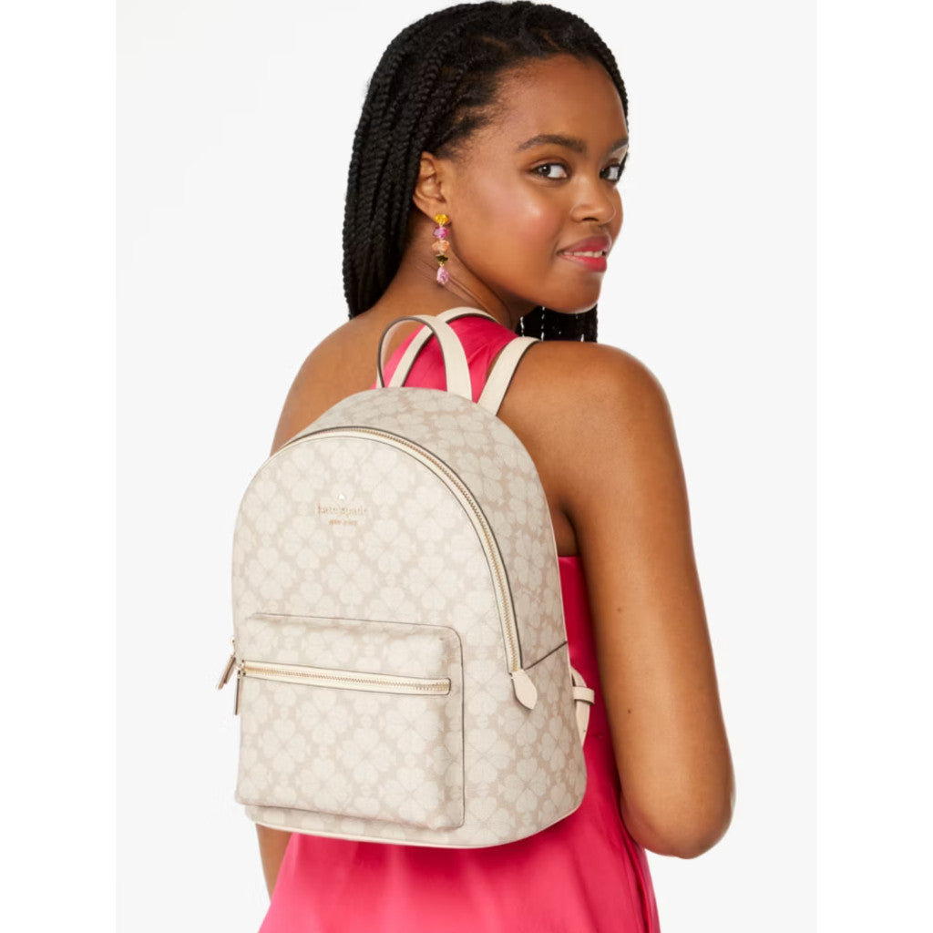 ORIG & IMPORTED KS Flower Medium Backpack Beige Bag