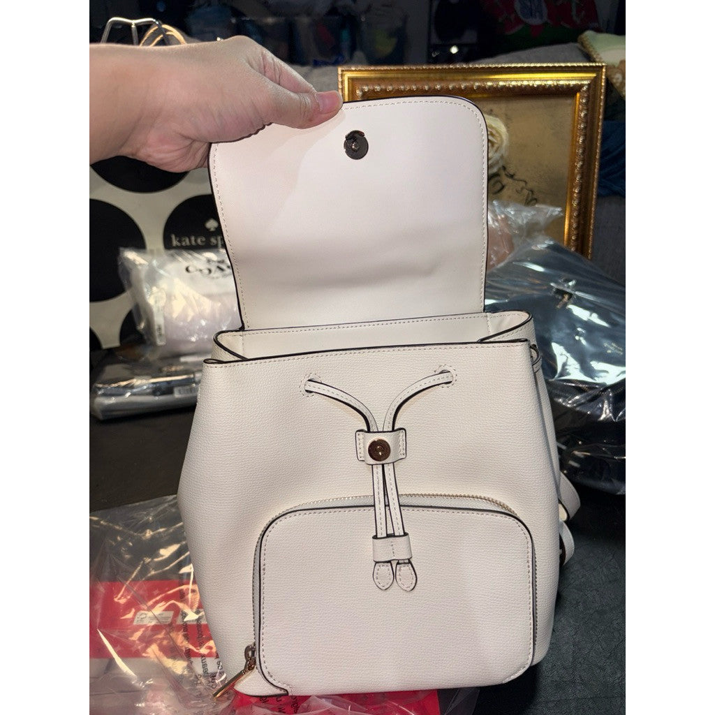 ORIG & IMPORTED KS Kristi Medium Flap Backpack White Bag