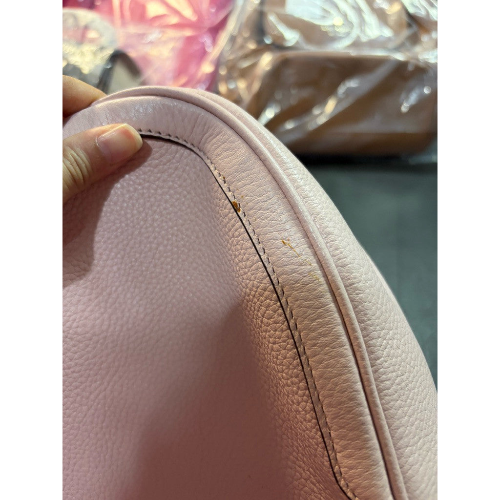 ORIG & IMPORTED KS Leila Pebbled Leather Shoulder Hobo Pink Bag