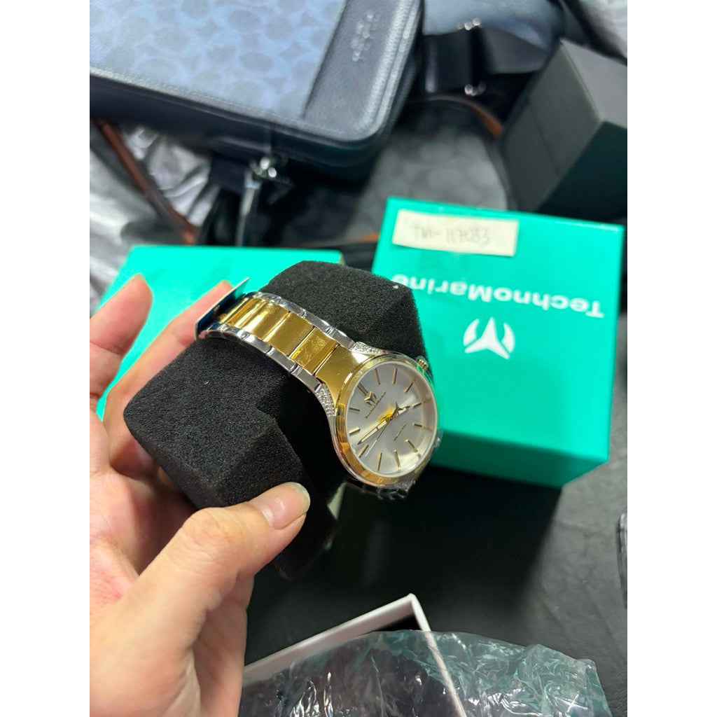 ORIG & IMPORTED Technomarine MoonSun TM-117033 38mm Silver/Gold Lady's Watch