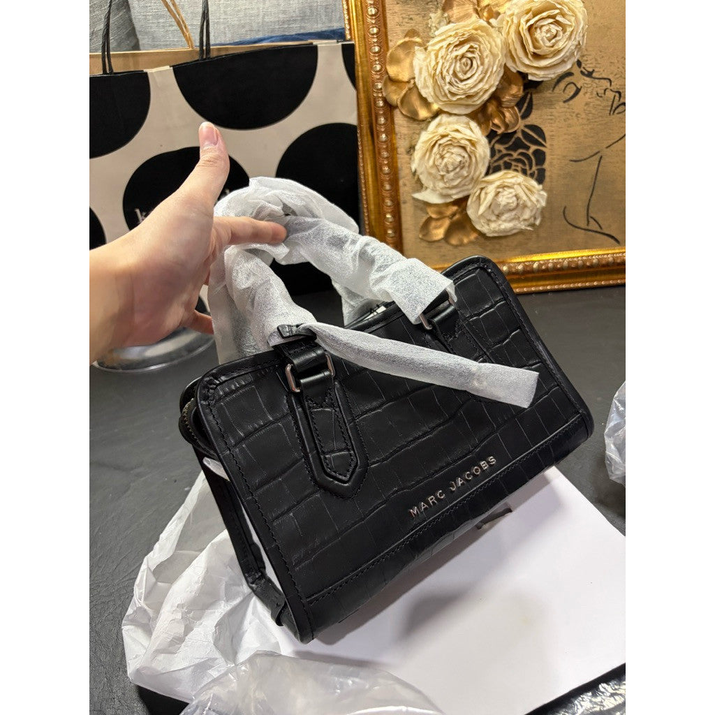 ORIG & IMPORTED MJ Croc Drifter Small Satchel Bag In Black