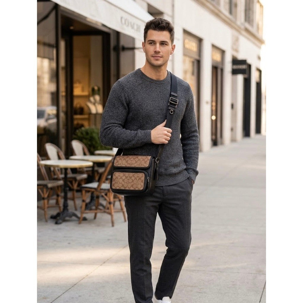 ORIG & IMPORTED CCH Sullivan Flap Crossbody Men's Bag in Tan/Brown