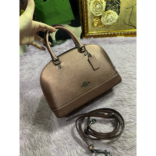 ORIG Preloved CCH Mini Sierra Satchel Dome Metallic Dark Blush/Bronze Bag
