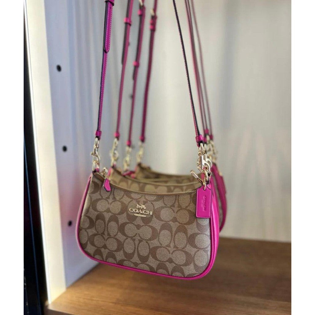 ORIG & IMPORTED Coach Teri Shoulder Bag in Khaki/Pink
