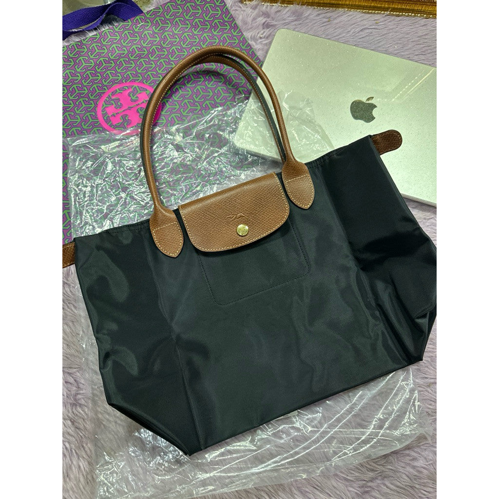ORIG & IMPORTED Longchamp LC Le Pliage Medium Long Handle Nylon Tote Bag