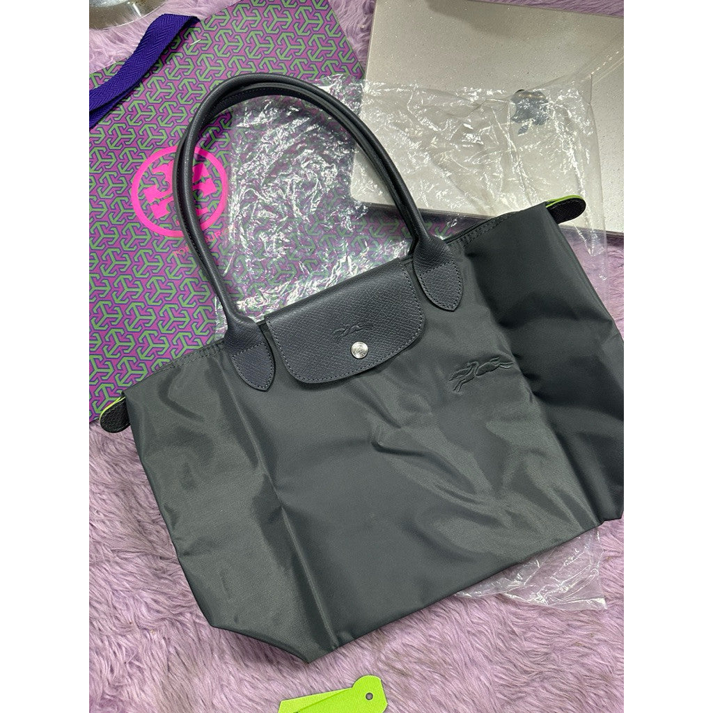 ORIG & IMPORTED Longchamp LC Le Pliage Medium Long Handle Nylon Tote Bag