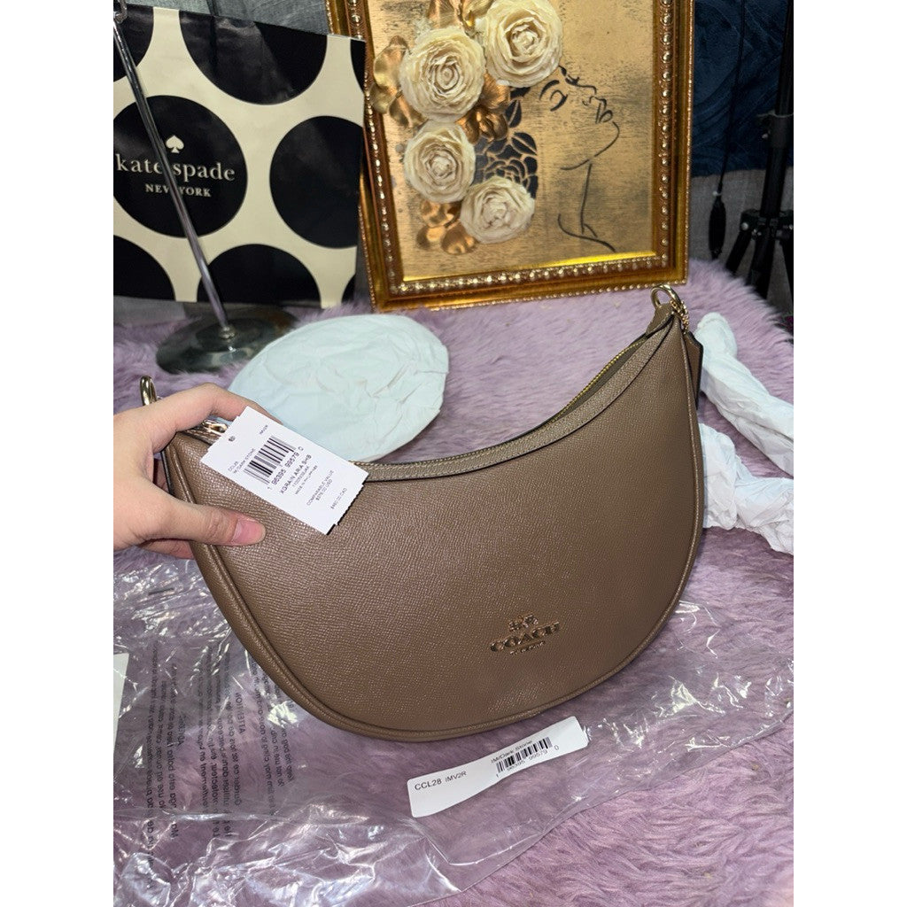 ORIG & IMPORTED Coach Aria Shoulder Hobo Bag Dark Stone/Brown