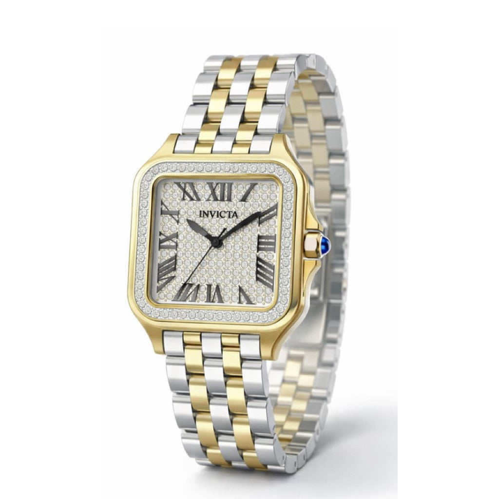 ORIG & IMPORTED Invicta Angel Quartz Crystal Gold/Silver 28mm 48996 Ladies Watch