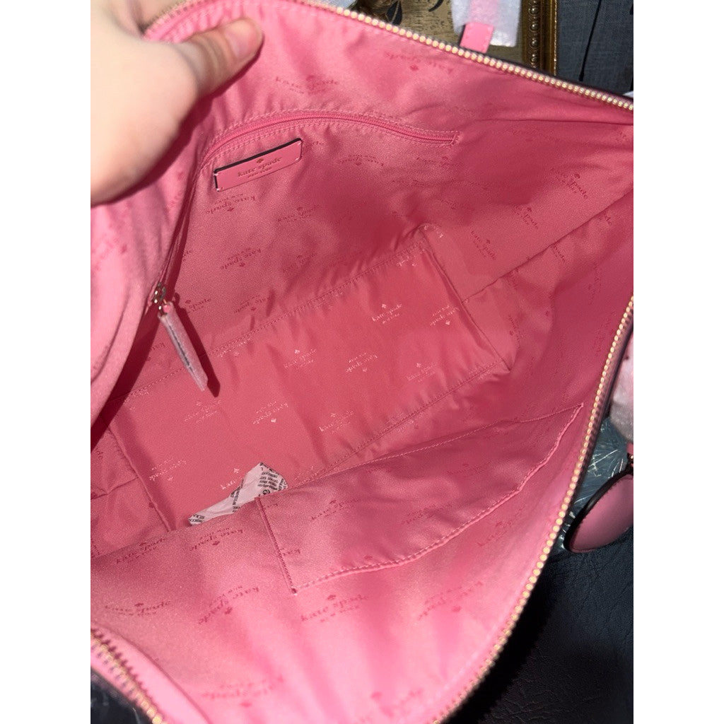 ORIG & IMPORTED KS All Day Spade Flower Tote Pink/Beige Bag With Charm