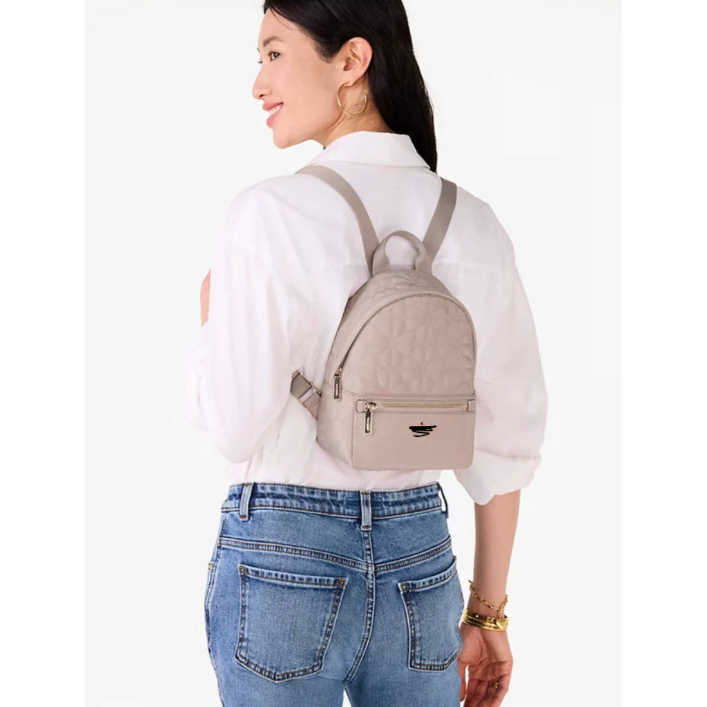 ORIG KSNY Quilted Mini Small Backpack Black Pink Grey