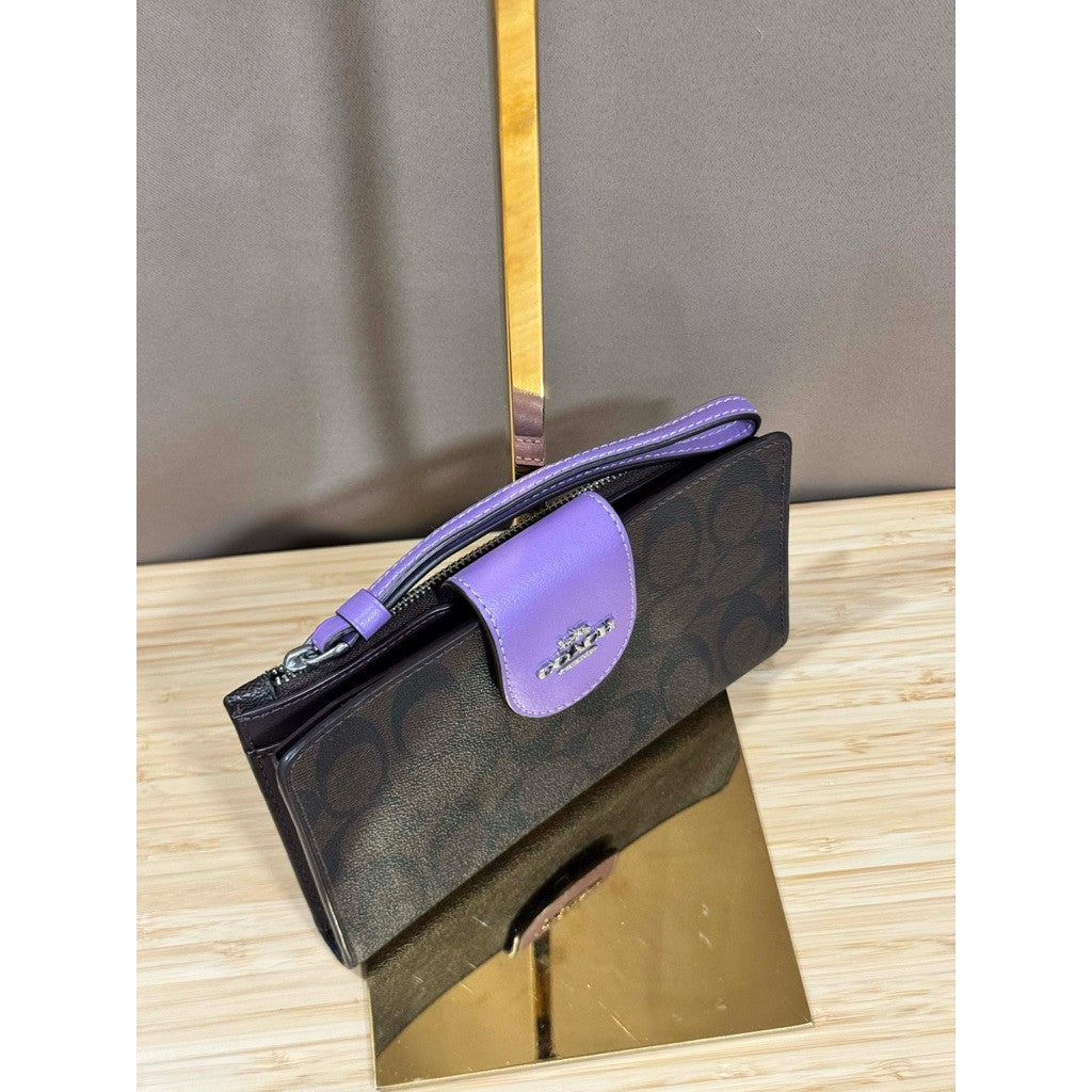 ORIG Preloved CCH Tech Phone Long Wallet in Brown/Purple