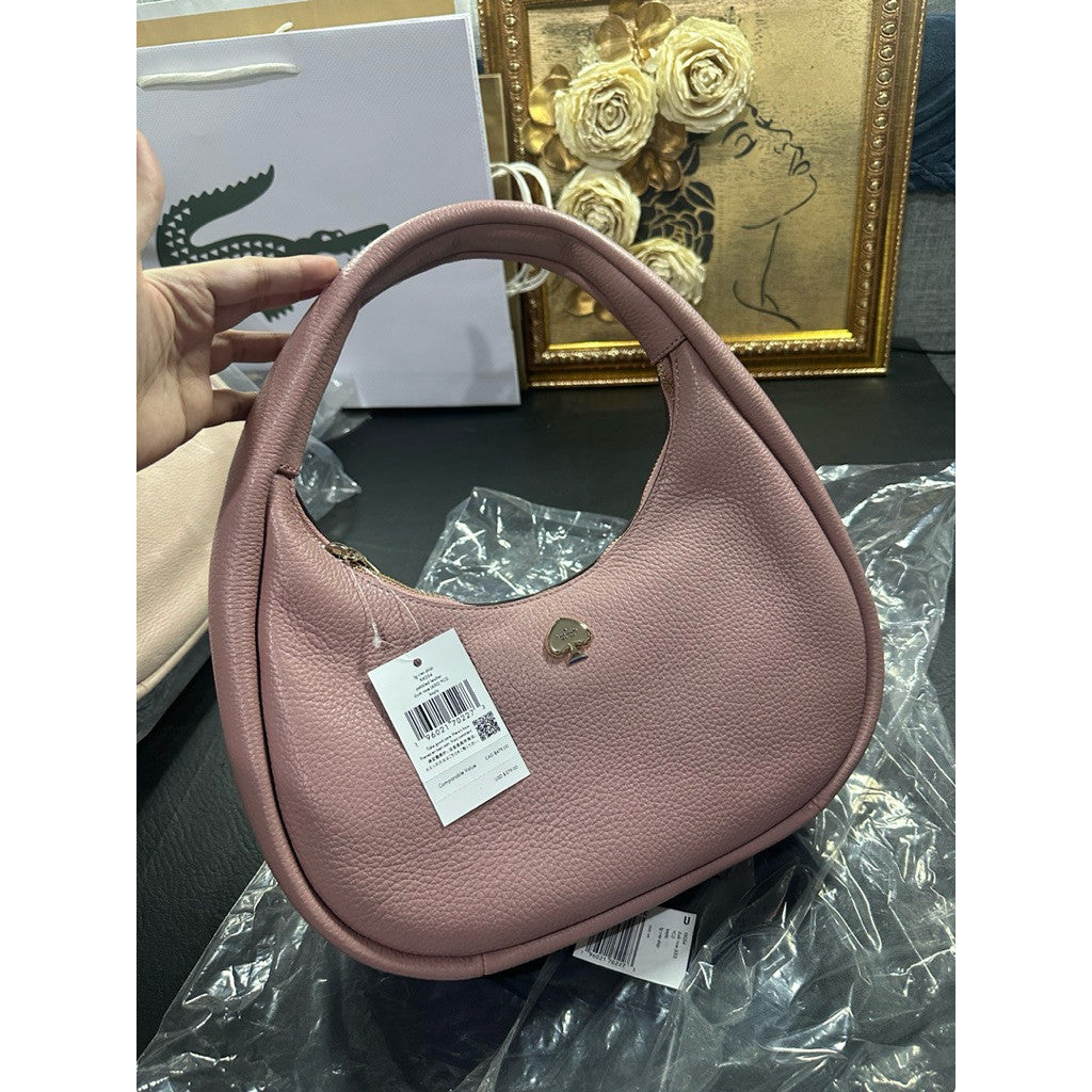 ORIG & IMPORTED KS Kayla Hobo Crescent Shoulder Bag Pink/Beige