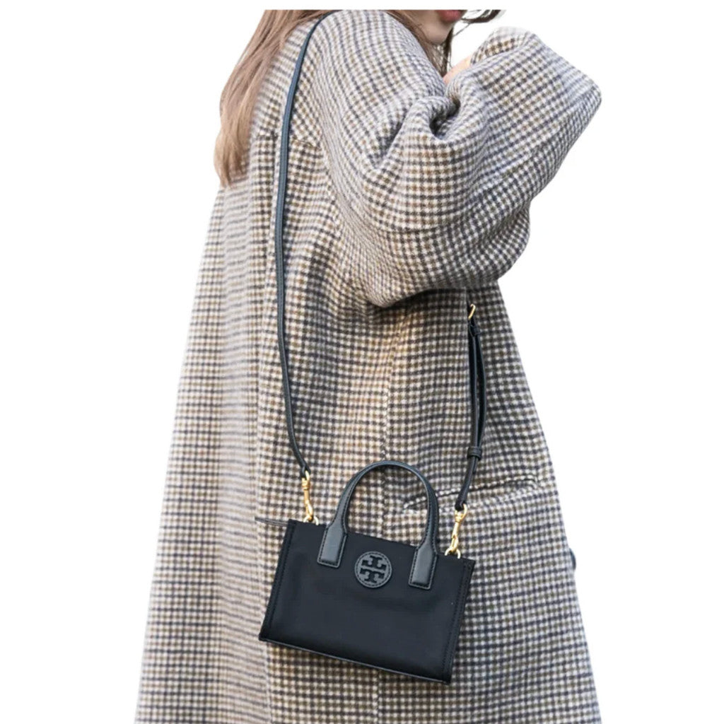 ORIG Preloved TB Mini Ella Nylon Tote Phone Bag in Black/Green
