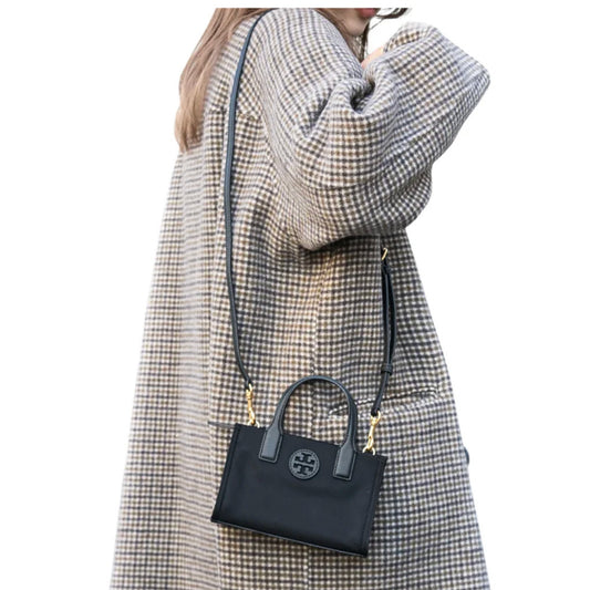 ORIG Preloved TB Mini Ella Nylon Tote Phone Bag in Black/Green